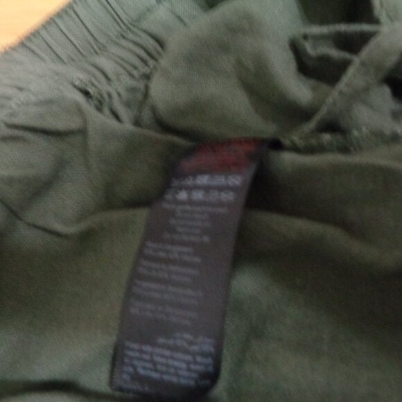 Evans khaki crop linen blend trousers Sz 22 - Picture 5 of 5